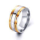 Men's Silver & Gold Plated Fashion Ring - Size 13