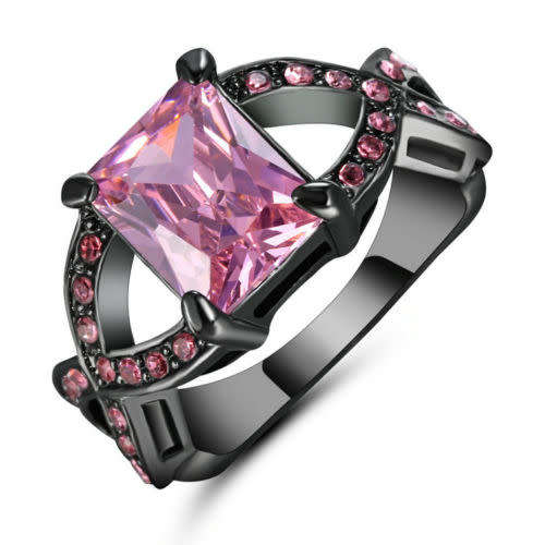 Stunning Pink Crystal Ring - Size 8 1/4