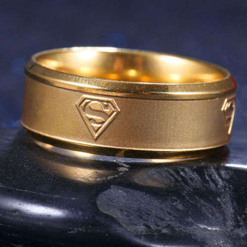 Men's Stainless Steel Fashion Ring (Color - Gold) - Size  12