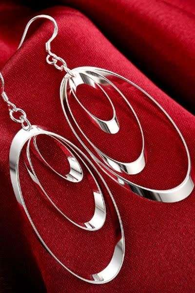 Elegant Tripple Oval Hoop Earrings