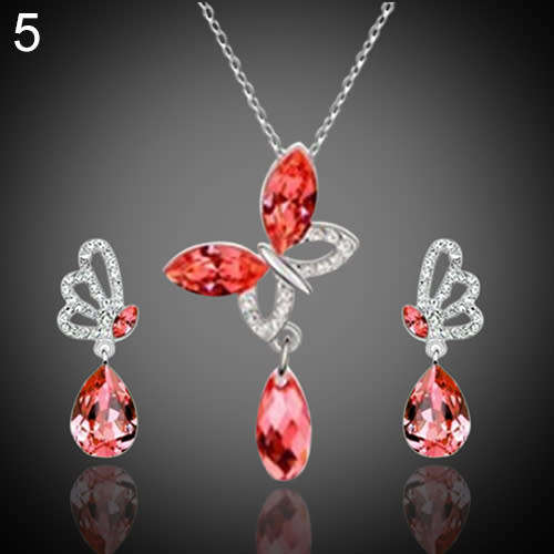 Gorgeous Cubic Zirconia Butterfly Jewellery Set