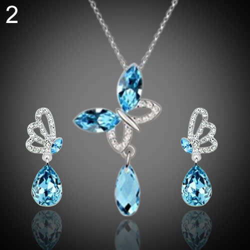Gorgeous Cubic Zirconia Butterfly Jewellery Set