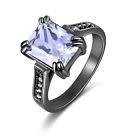 Stunning Black Gold Filled Crystal Ring - Size 7