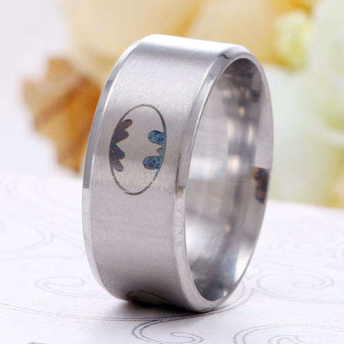 Stainless Steel Batman Ring - Size  8