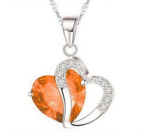 Elegant Orange Crystal Fashion Necklace