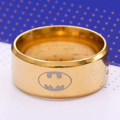 Stainless Steel Batman Ring - Size  7