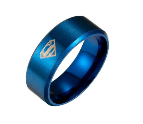 Men's Stainless Superman Steel Ring -  Size  14
