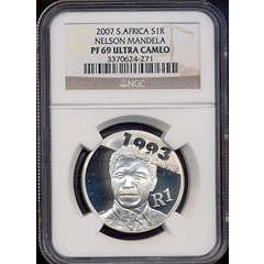 *** Nelson Mandela Silver R1***  Pf69 ultra cameo.. Scare grade