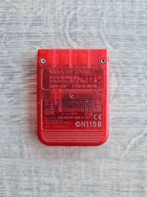 Official Clear Red Memory Card for Playstation 1  (PS1)