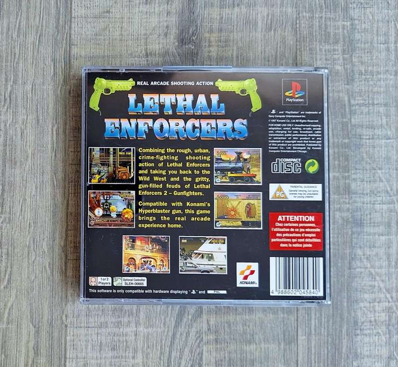 Lethal Enforcers 1&2 + Konami Justifier Light Gun bundle - Playstation 1 (PS1)