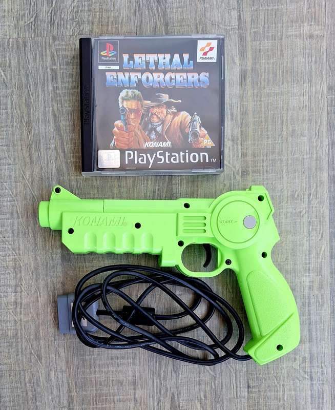 Lethal Enforcers 1&2 + Konami Justifier Light Gun bundle - Playstation 1 (PS1)