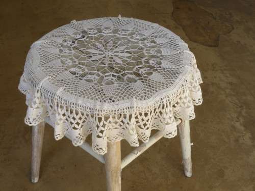 Large white/cream crochet doilie 60cm