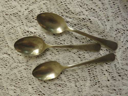 Three Sheffield teaspoons - nickel silver
