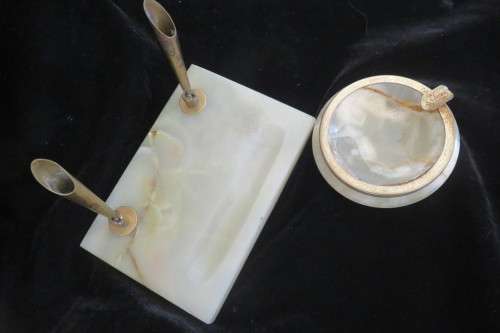 Marble pen holder and ashtray