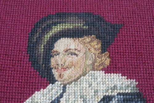 Tapestry - with petit point face - framed without glass