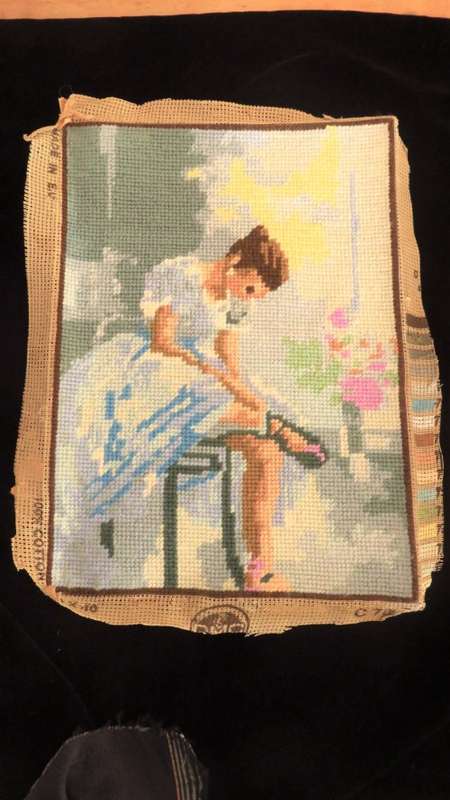 Tapestry - ballerina - completed, unframed - 30x25 cm.