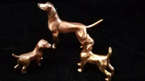 Dog  ornaments - metal - 5,4, and 3 cm