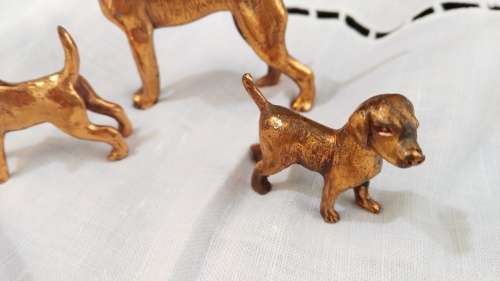 Dog  ornaments - metal - 5,4, and 3 cm