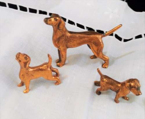 Dog  ornaments - metal - 5,4, and 3 cm