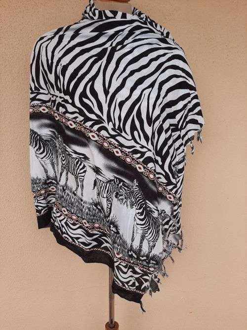 Zebra stripe scarf / wrap - as new