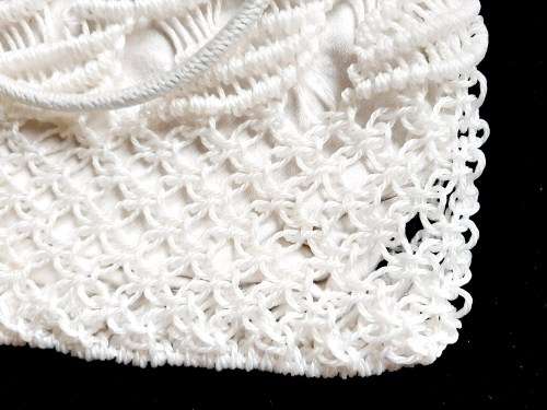 Macrame bag - white - in good condition 32 x 36cm
