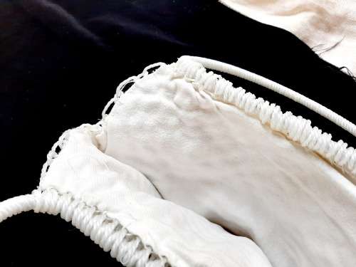 Macrame bag - white - in good condition 32 x 36cm
