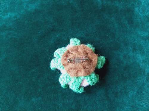 Pale pink crochet rose brooch 5 cm