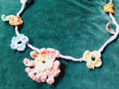 Garland of crochet flowers 80cm
