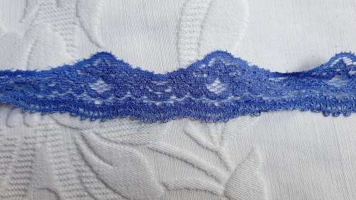 3m of synthetic stretch lace, blue,  2cm wide,