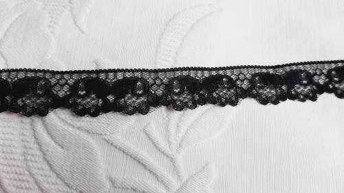 Black synthetic lace 2cm wide, price per metre