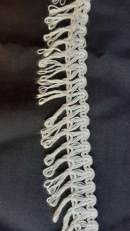 White fringe trim 3.5cm wide, price per metre