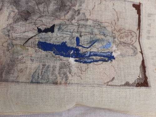 Tapestry canvas - Blue Boy - petit point - it has been started.