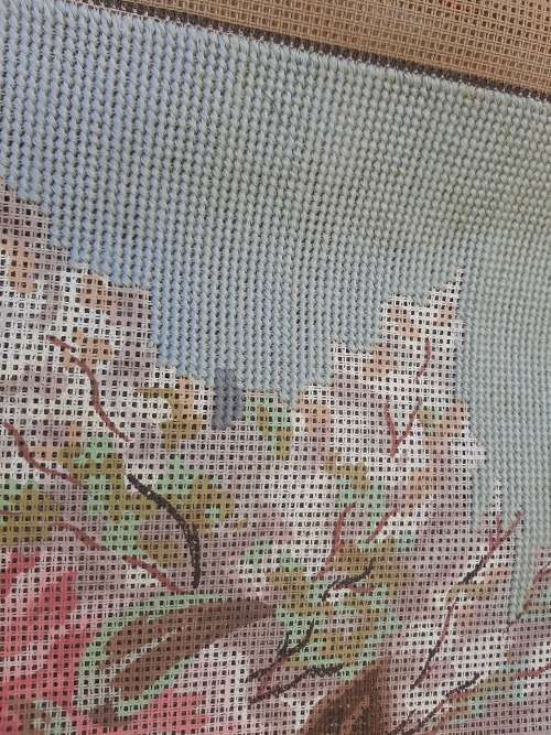 Tapestry canvas - incomplete kit- canvas with a few embroidery cottons included - 40 x 49 cm