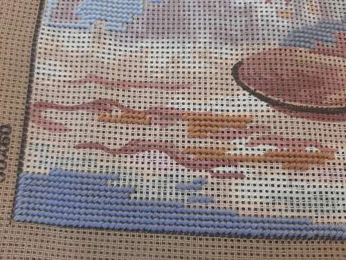 Tapestry canvas - incomplete kit- canvas with a few embroidery cottons included - 40 x 49 cm
