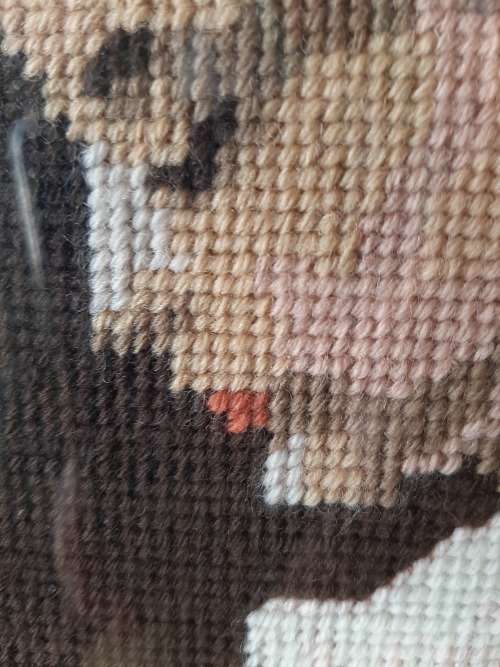 Large Tapestry of Girl Reading  32.5 x 47 cm (excl. frame)