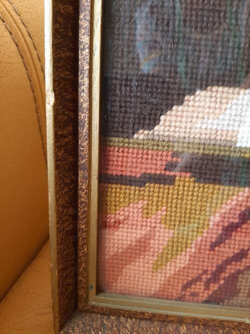 Large Tapestry of Girl Reading  32.5 x 47 cm (excl. frame)