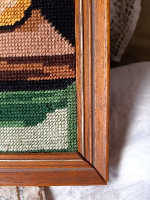 Large Tapestry of Girl and her dog 39 x 46cm (excl. frame)