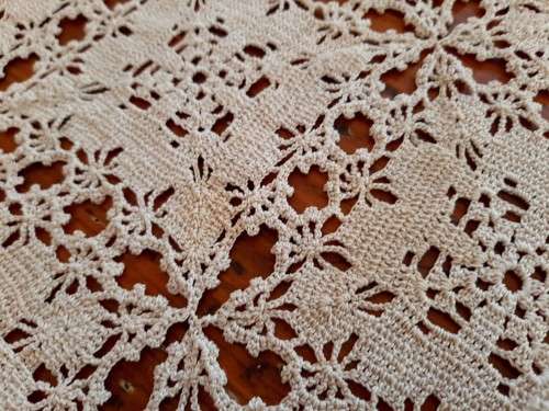 Ecru hand Crochet tablecloth  145cm x 165cm