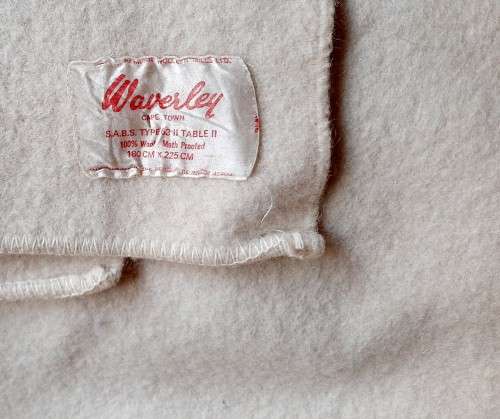 Waverley pure wool blanket - thick, heavy, off white - 180 x 225cm