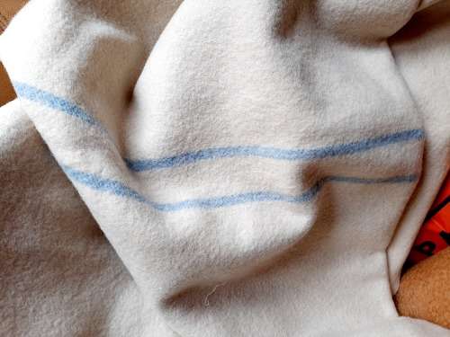 Waverley pure wool blanket - thick, heavy, off white - 180 x 225cm