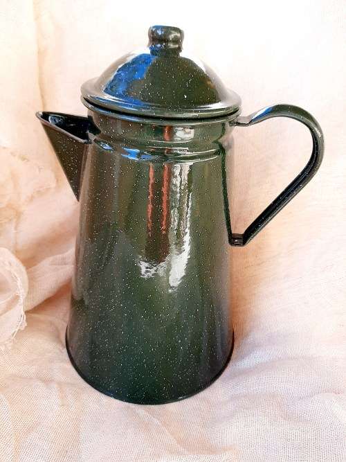 Enamel coffee pot - green - 27cm