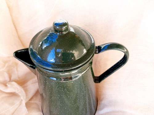 Enamel coffee pot - green - 27cm