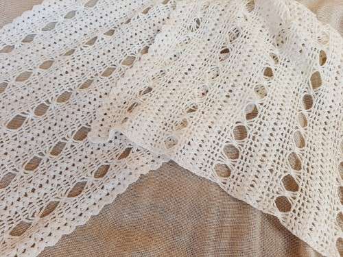 White crochet runner 90 x 27cm