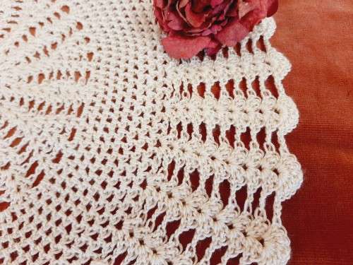 Crochet doily/doilie - 40cm - cream colour