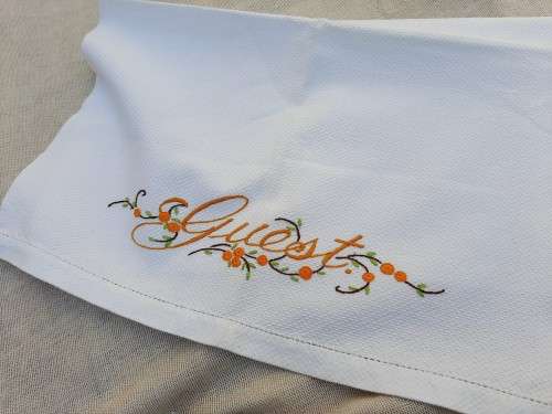 Small, vintage, huck fabric, hand towel with hand ermbroidery 38 x 50 cm