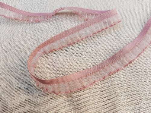 Elasticated pleated ruffle trim  -1cm wide -  price is per metre -