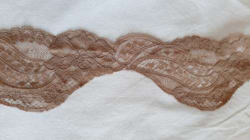 Synthetic lace  -ecru colour- 3.5-7cm wide - price is per metre -