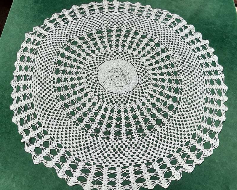 White crochet doilie 51cm