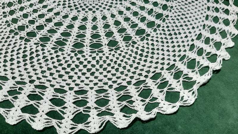 White crochet doilie 51cm