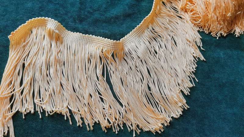 Yellow fringe 11cm wide - price is per metre - as new